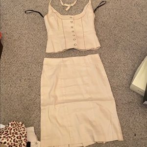 Bebe button halter top with skirt